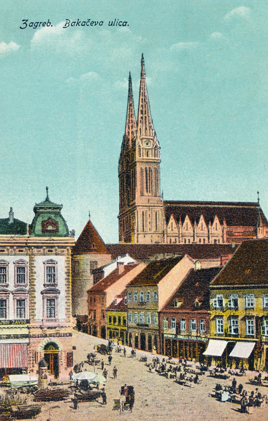 Bakačeva ulica s katedralom, oko 1905.-1910. godine